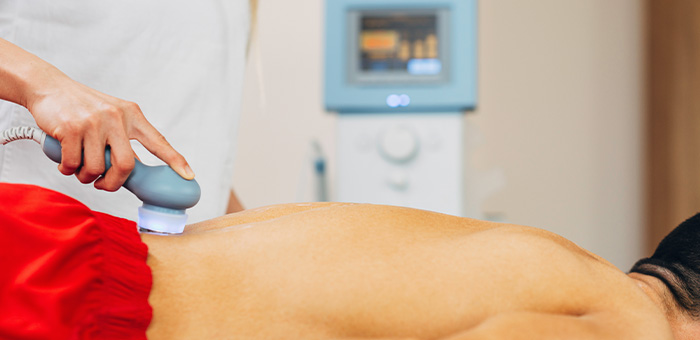Patient receiving Ultrasound Therapy in Ohio for auto accident injury